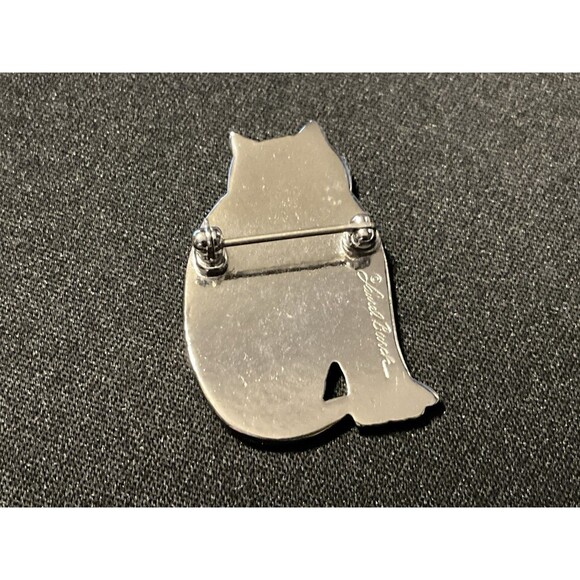 Vintage Laurel Burch Fat Cat Silver Brooch - Picture 4 of 4